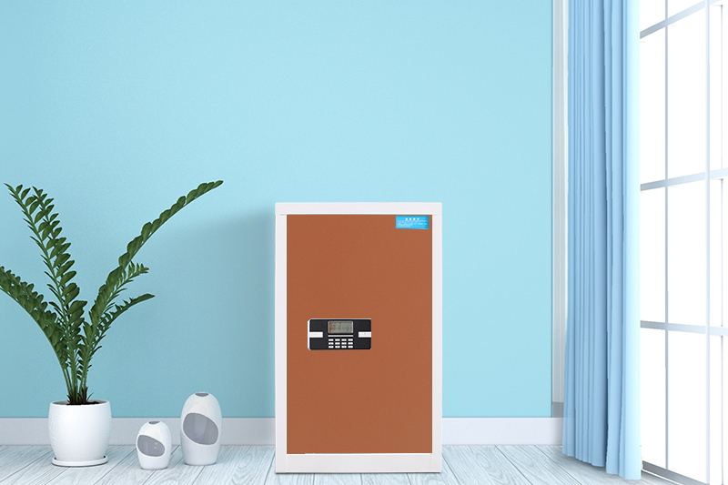 單門指紋鎖保密柜白套咖