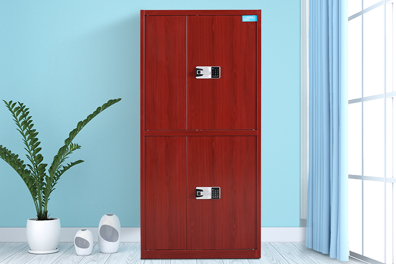 通雙節保密柜紅木紋