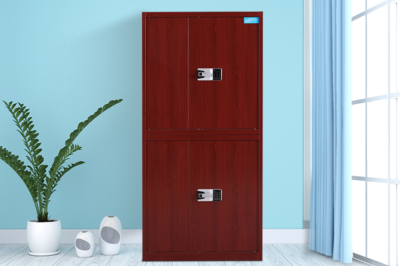 分雙節保密柜紅木紋